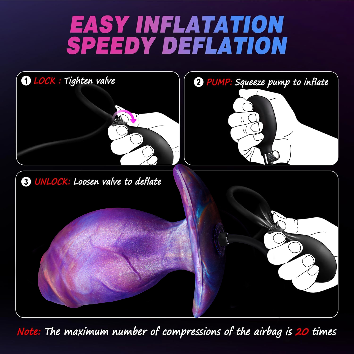 Magnetic Inflatable Anal Plug – Adjustable Expansion Toy