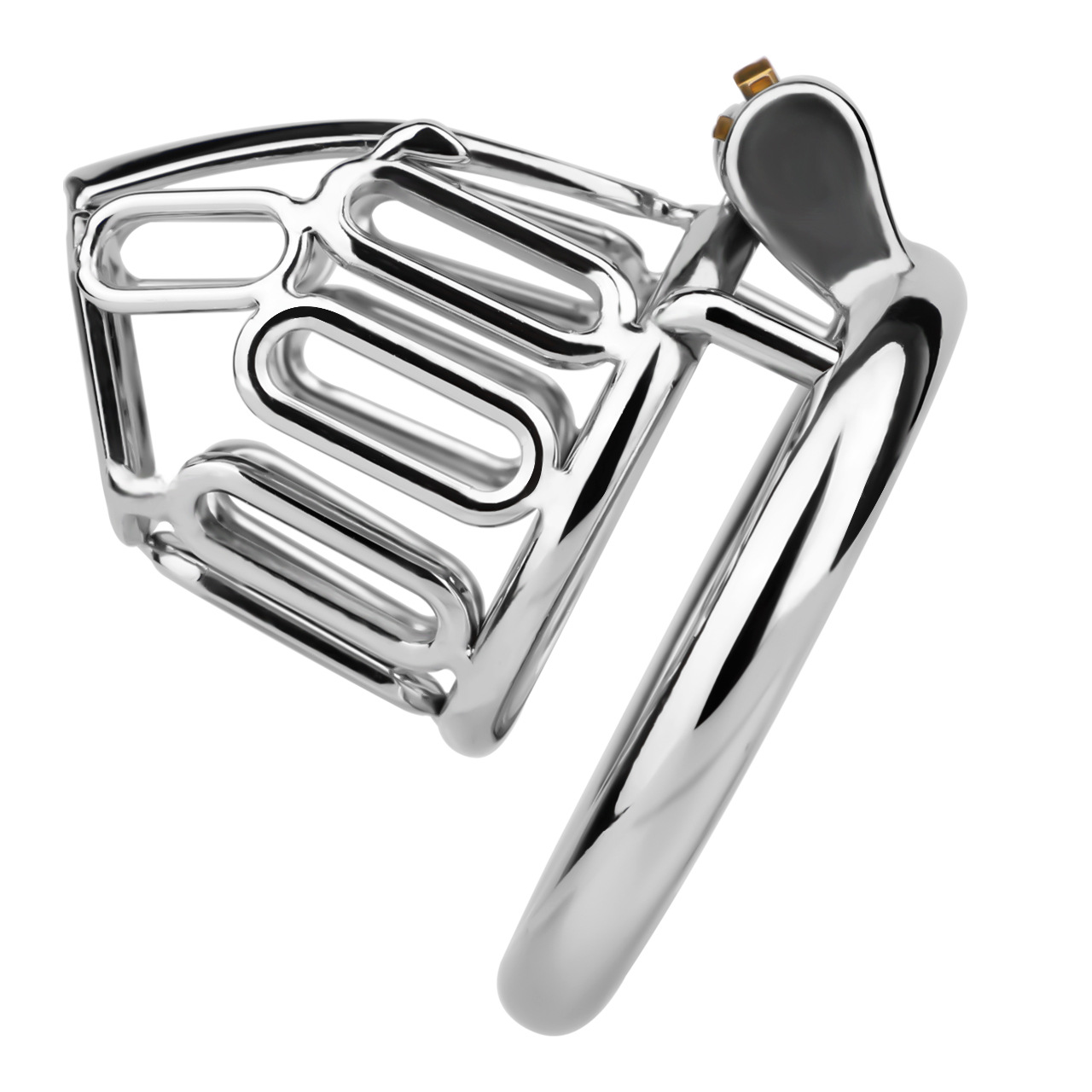 Openwork Metal Chastity Lock – Breathable Stainless Steel, Secure & Lightweight Design