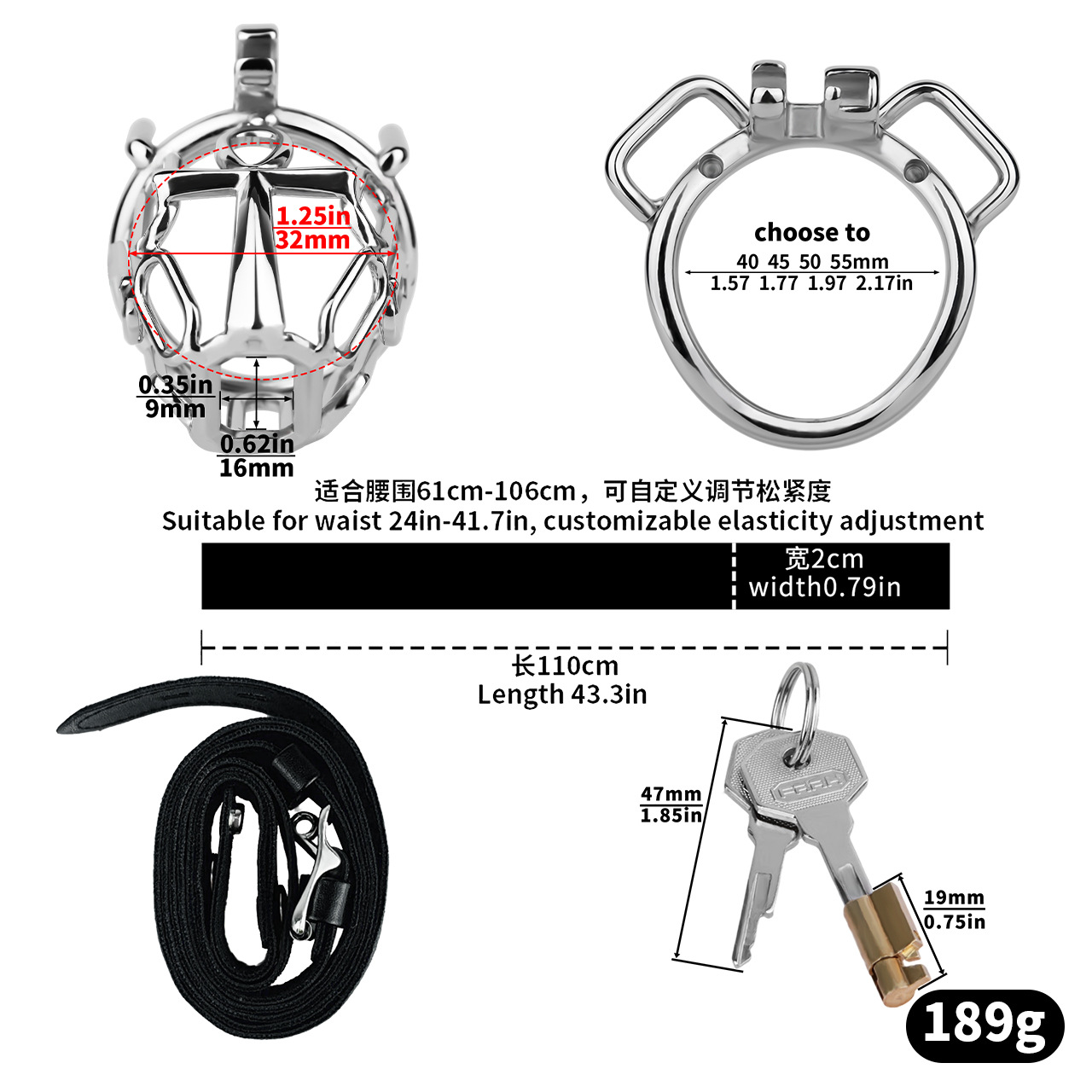 Openwork Metal Chastity Lock – Breathable Stainless Steel, Secure & Lightweight Design
