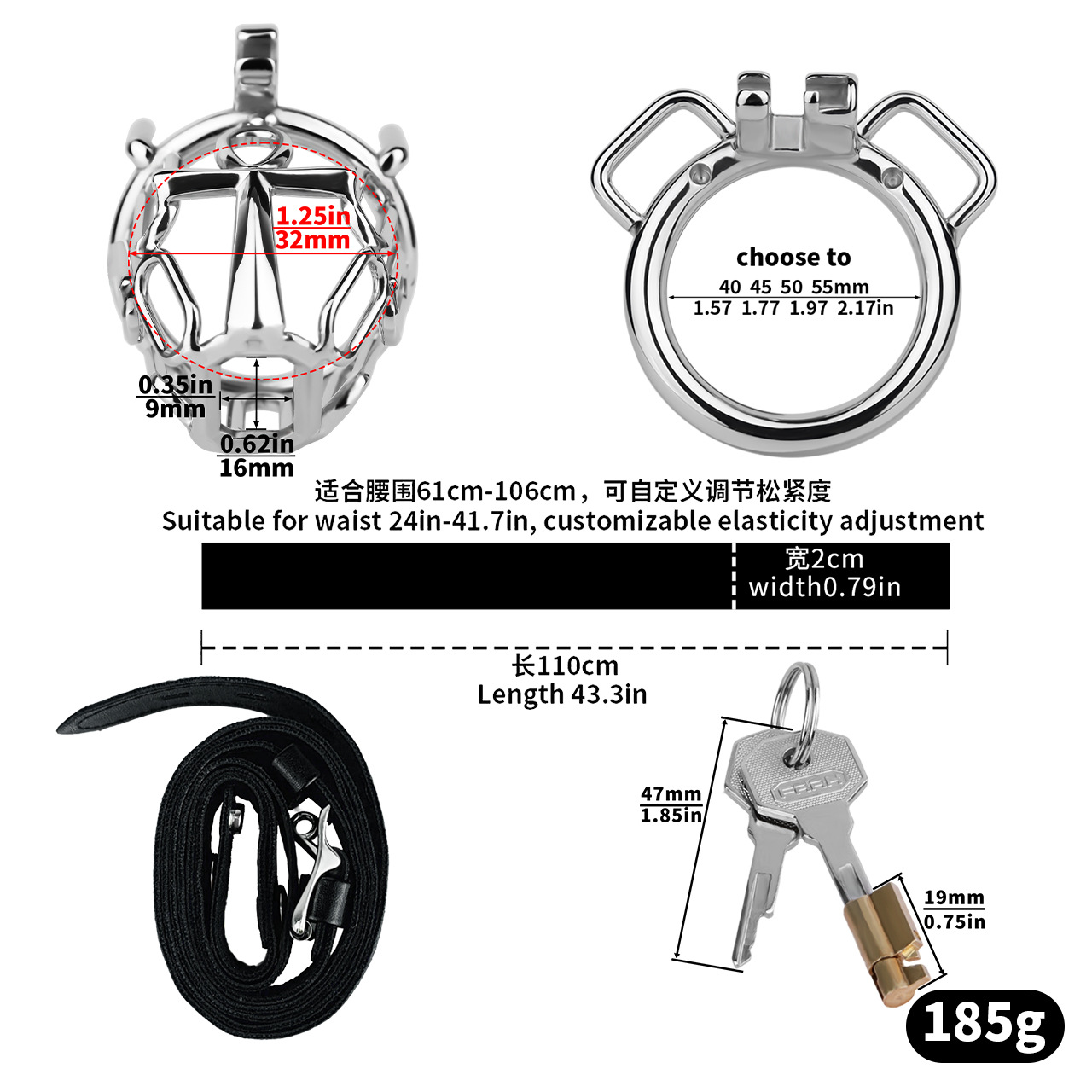 Openwork Metal Chastity Lock – Breathable Stainless Steel, Secure & Lightweight Design