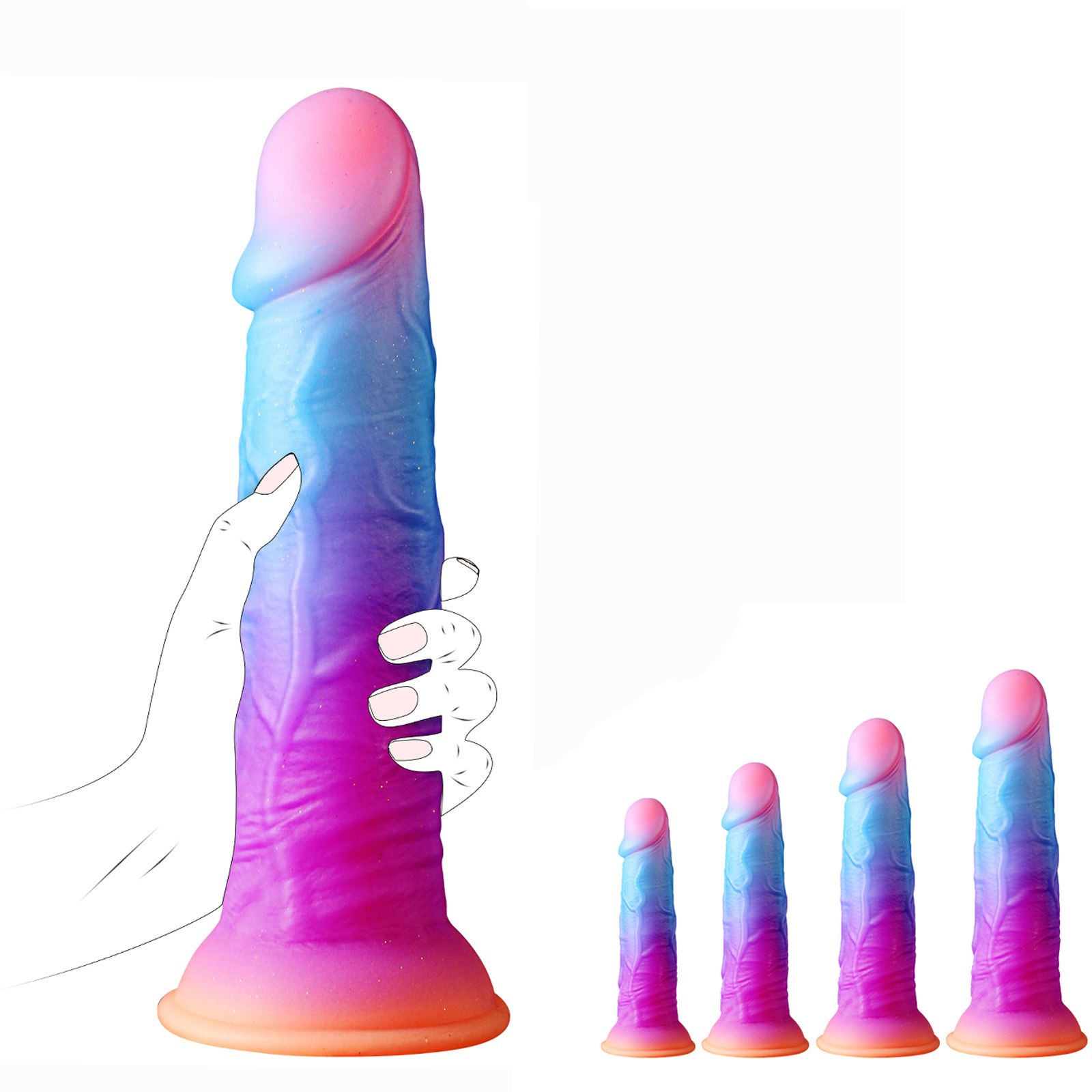 Glow-in-the-Dark Iridescent Realistic Dildo – Silicone Design