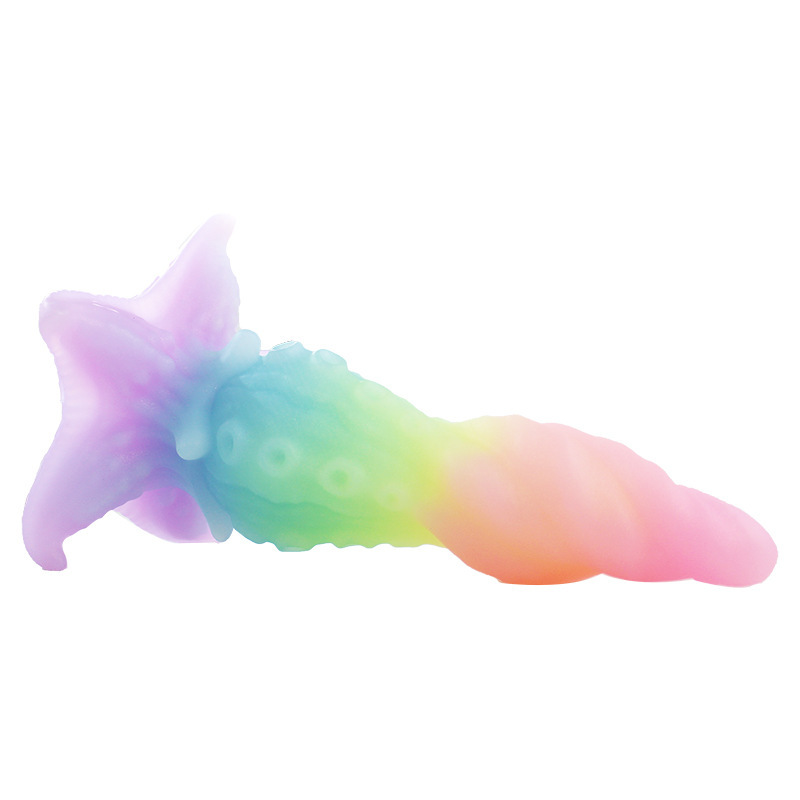 Fantasy Alien Silicone Dildo – Rainbow Gradient Design