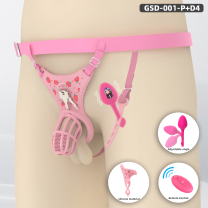 Remote Control Silicone Chastity Device with Adjustable Angle Anal Plug – Breathable Cage System (S/M/L) 