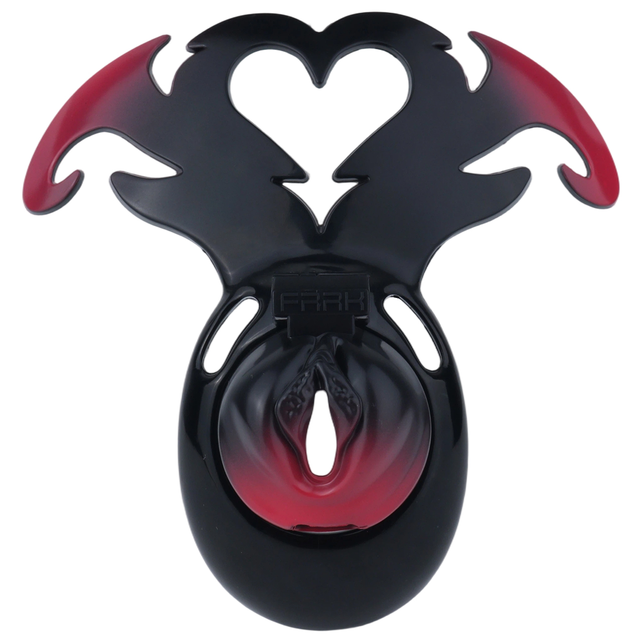 Succubus  Chastity Lock – Devil Wing Resin Cage with Strap Design