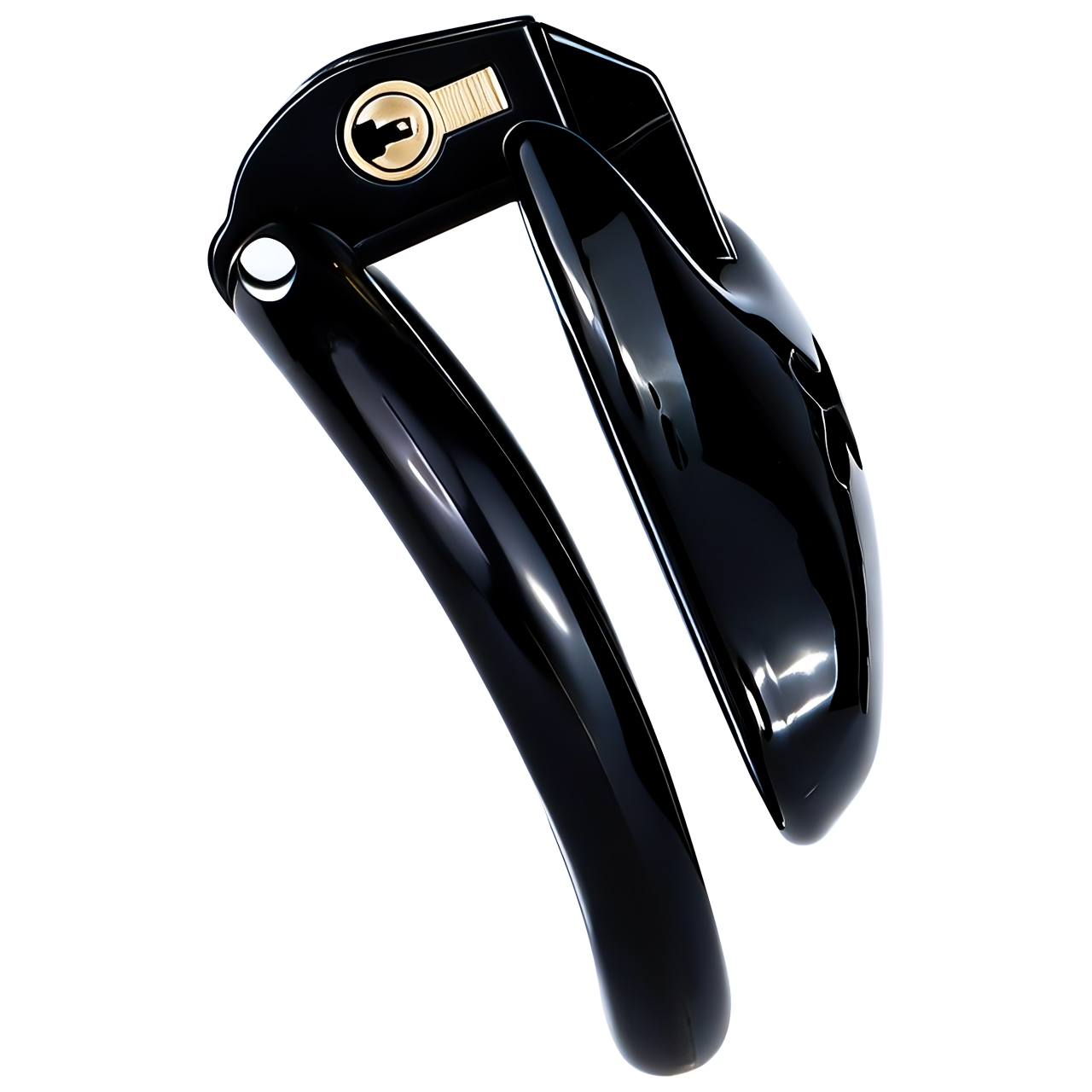 Little Devil Resin Chastity Lock – Black Heart & Horn Design