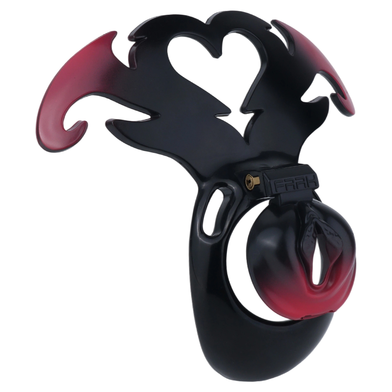 Succubus  Chastity Lock – Devil Wing Resin Cage with Strap Design
