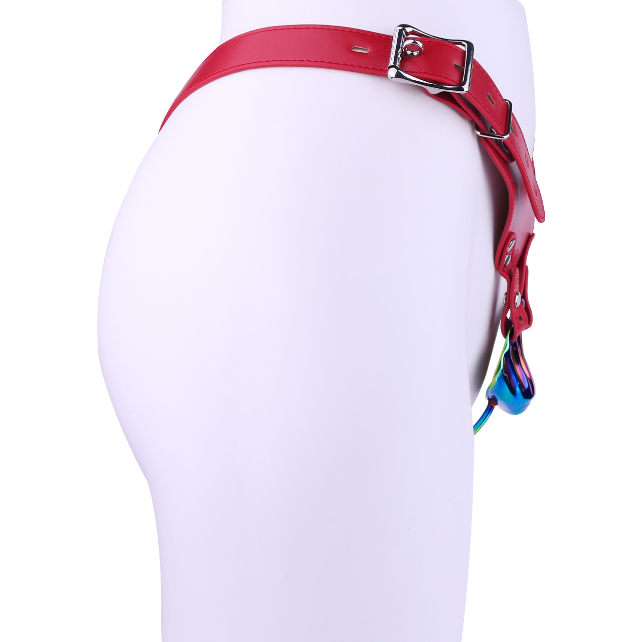 Iridescent Shell Belted Chastity Lock – Adjustable Strap, Unique Rainbow Finish & Secure Fit
