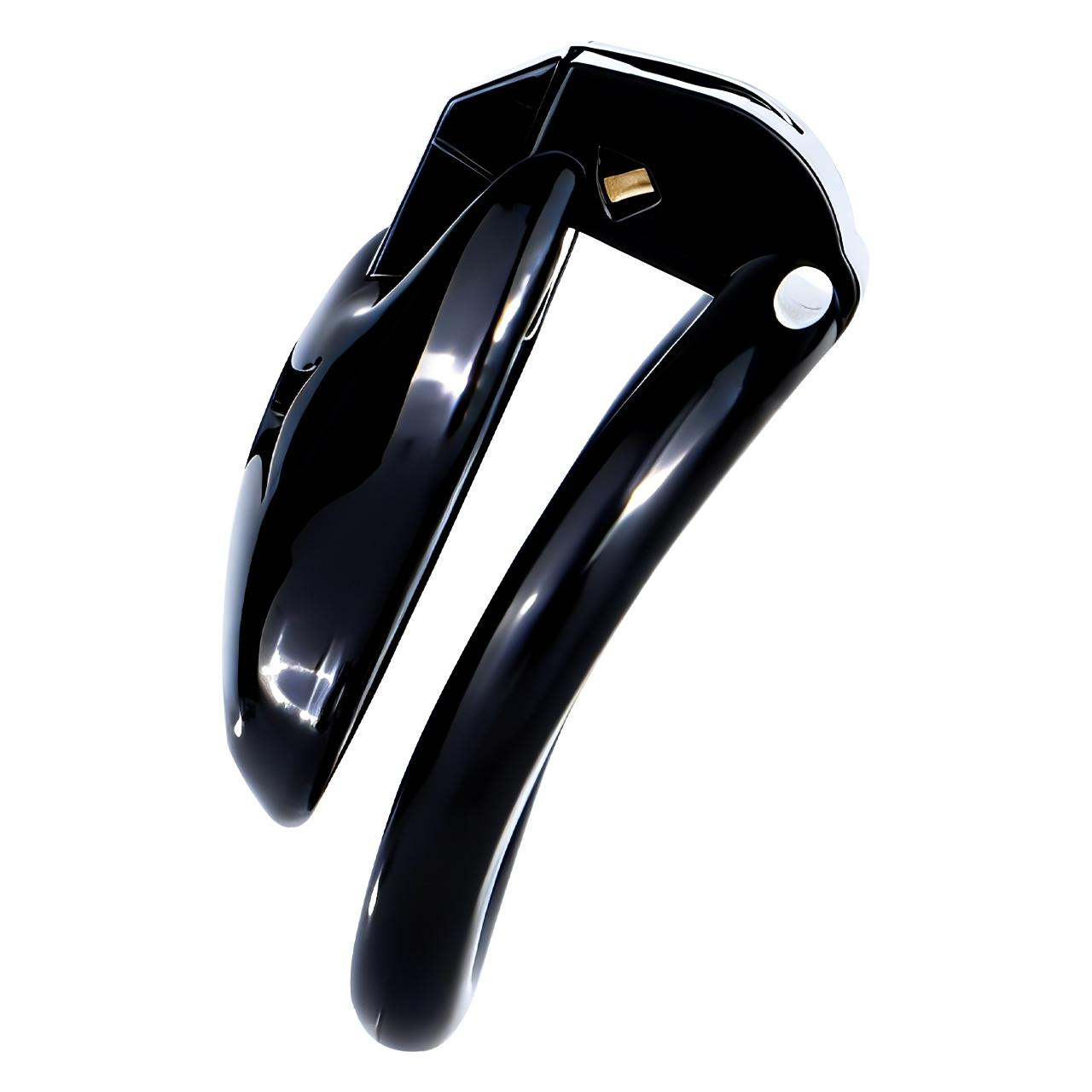 Little Devil Resin Chastity Lock – Black Heart & Horn Design