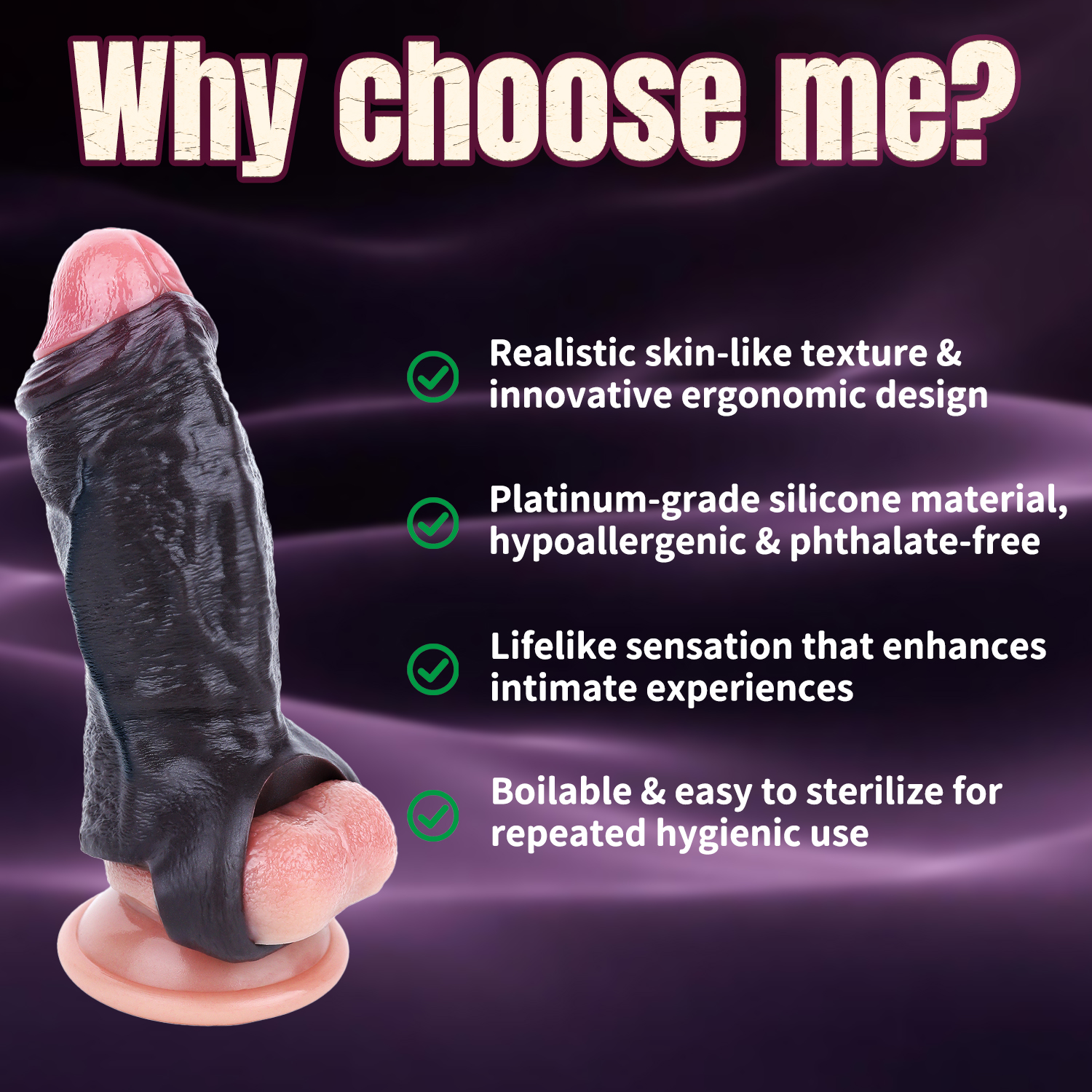 Open-End Hollow Silicone Sleeve – Compact Realistic Wearable Design