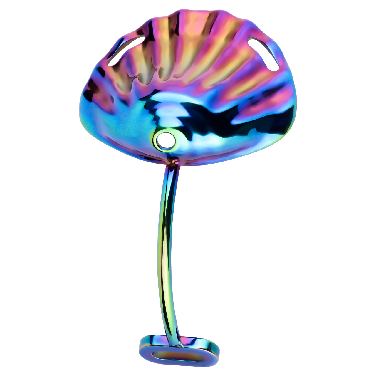 Iridescent Shell Belted Chastity Lock – Adjustable Strap, Unique Rainbow Finish & Secure Fit