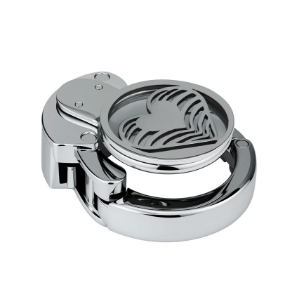 Men's Stainless Steel Heart-Shaped Chastity Cage | Includes 6 Adjustable Rings (32–50 mm)