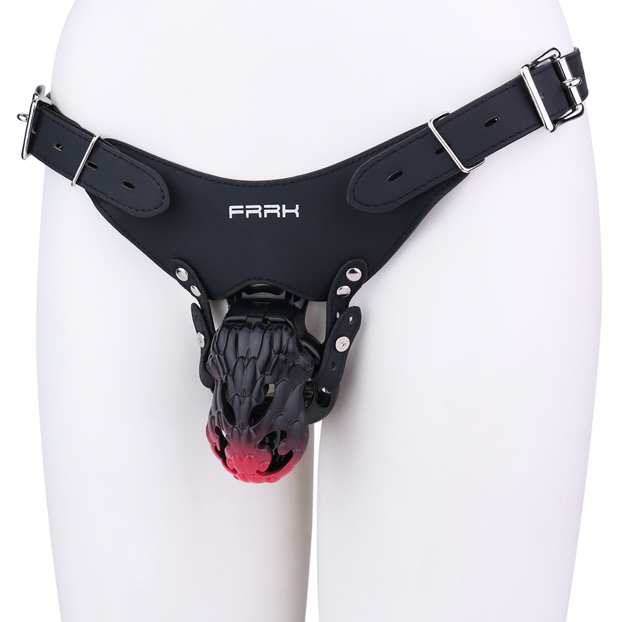 Dragon Scale Belted Chastity Cage – Ergonomic Fantasy Design with Adjustable Support Belt | Cage Sizes: S/M/L & Ring Options: S–XL
