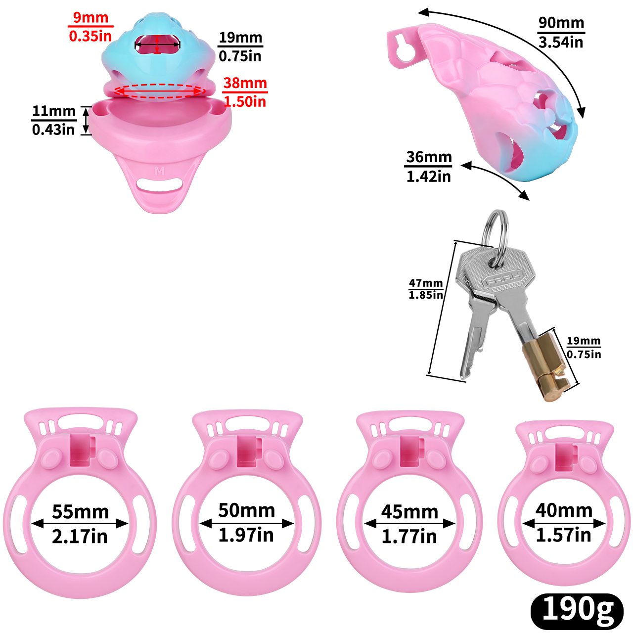 Dragon Scale Belted Chastity Cage – Ergonomic Fantasy Design with Adjustable Support Belt | Cage Sizes: S/M/L & Ring Options: S–XL