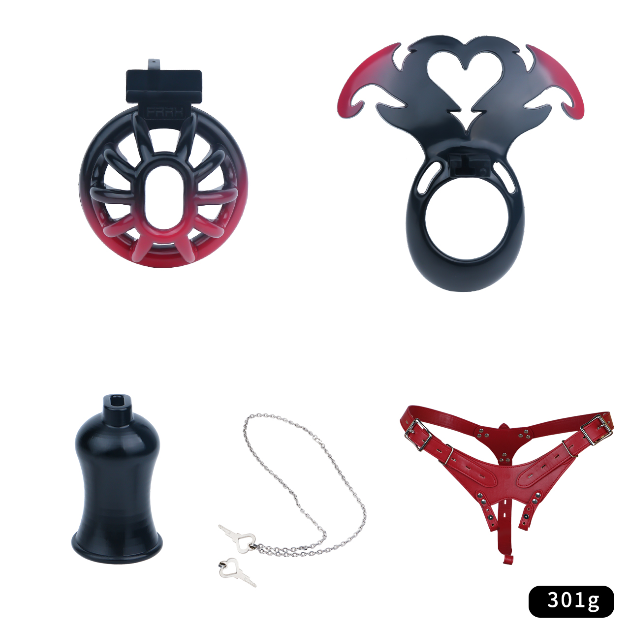 3D Printed Demon Heart Chastity Lock – Adjustable Strap, Lightweight & Unique Fantasy Design