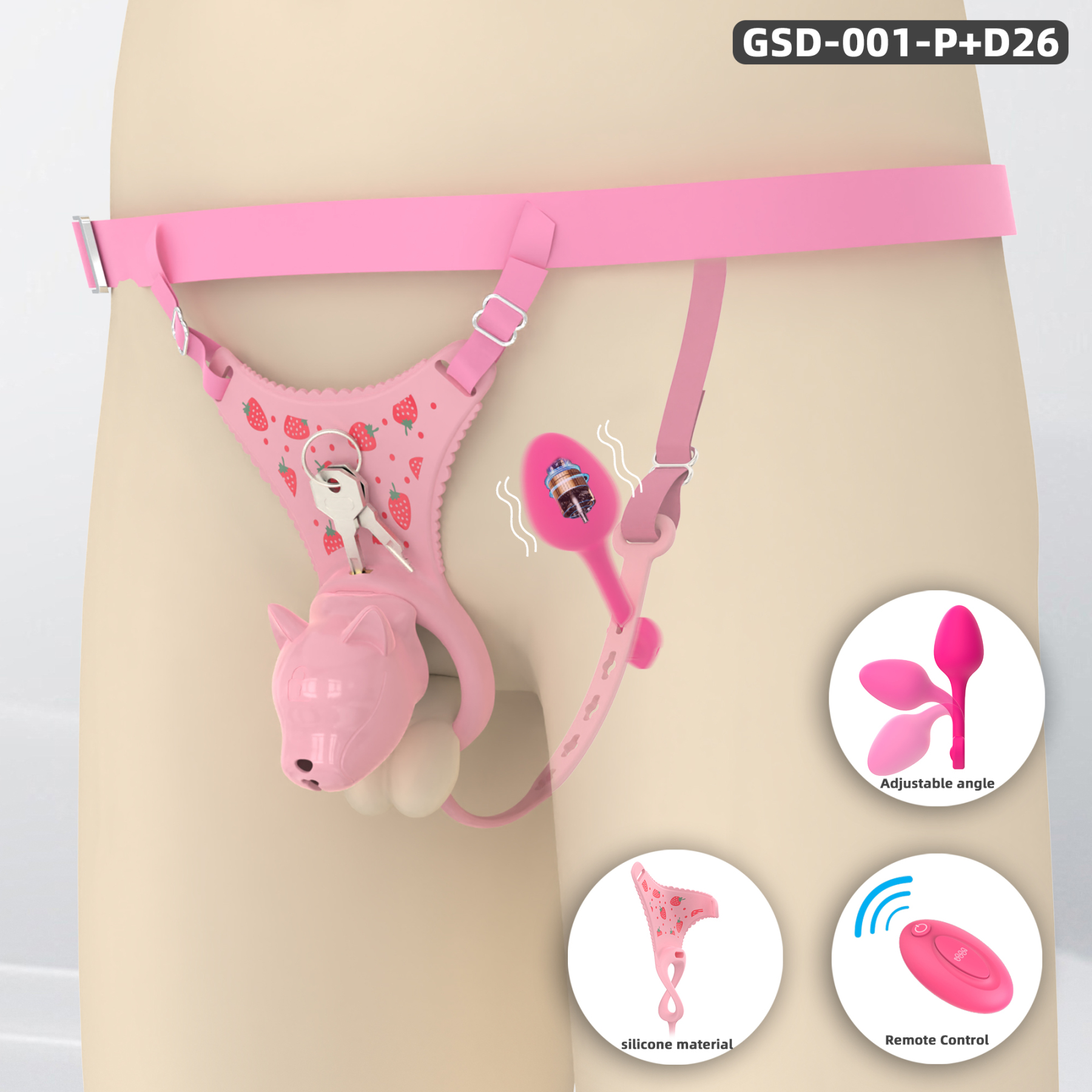 Puppy Head Chastity Cage Set with Underwear & Plug – GSD Series BDSM Restraint Kit