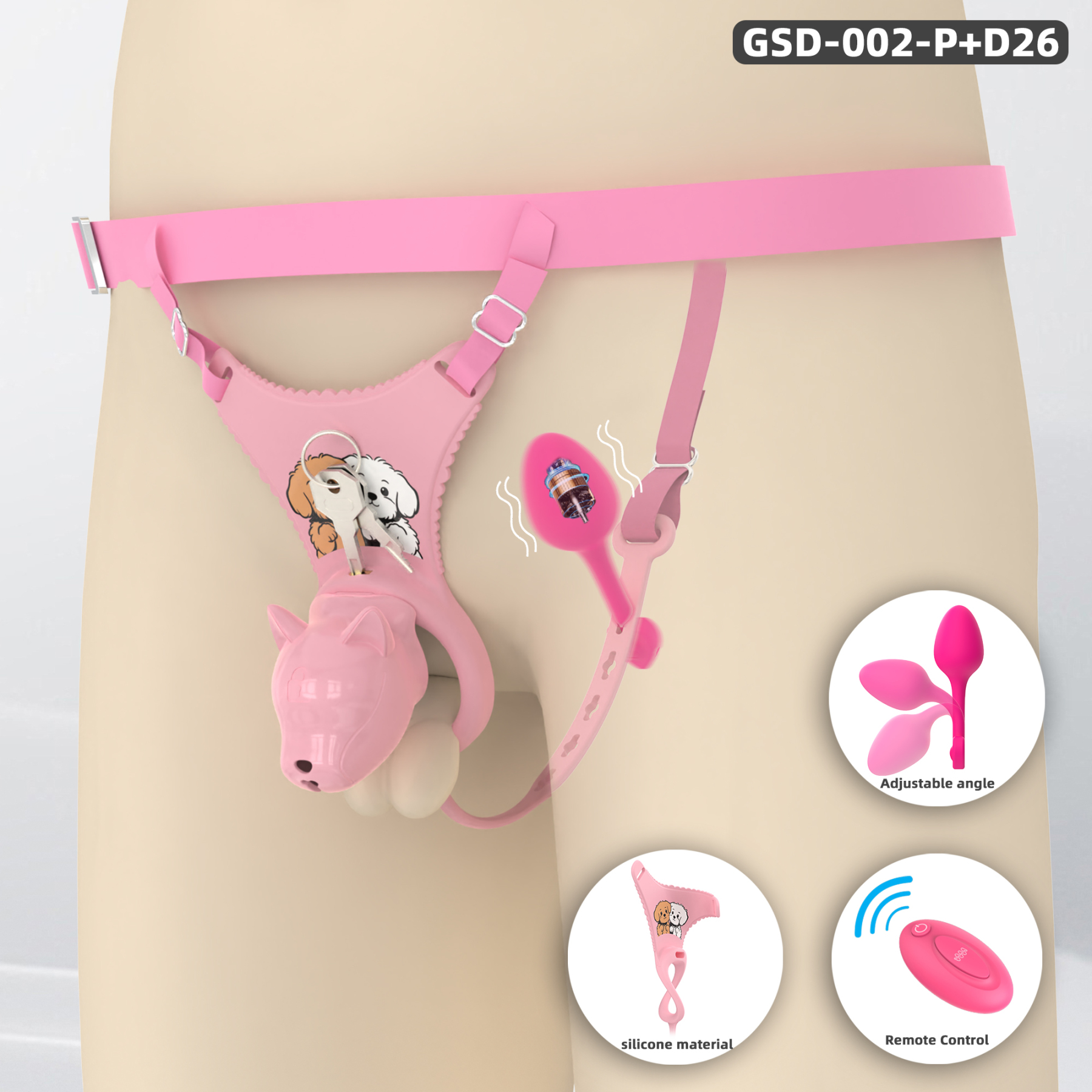 Puppy Head Chastity Cage Set with Underwear & Plug – GSD Series BDSM Restraint Kit