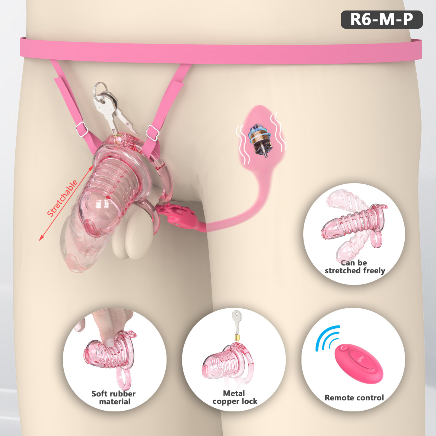Soft Chastity Cage with Optional Remote Vibrating Plug