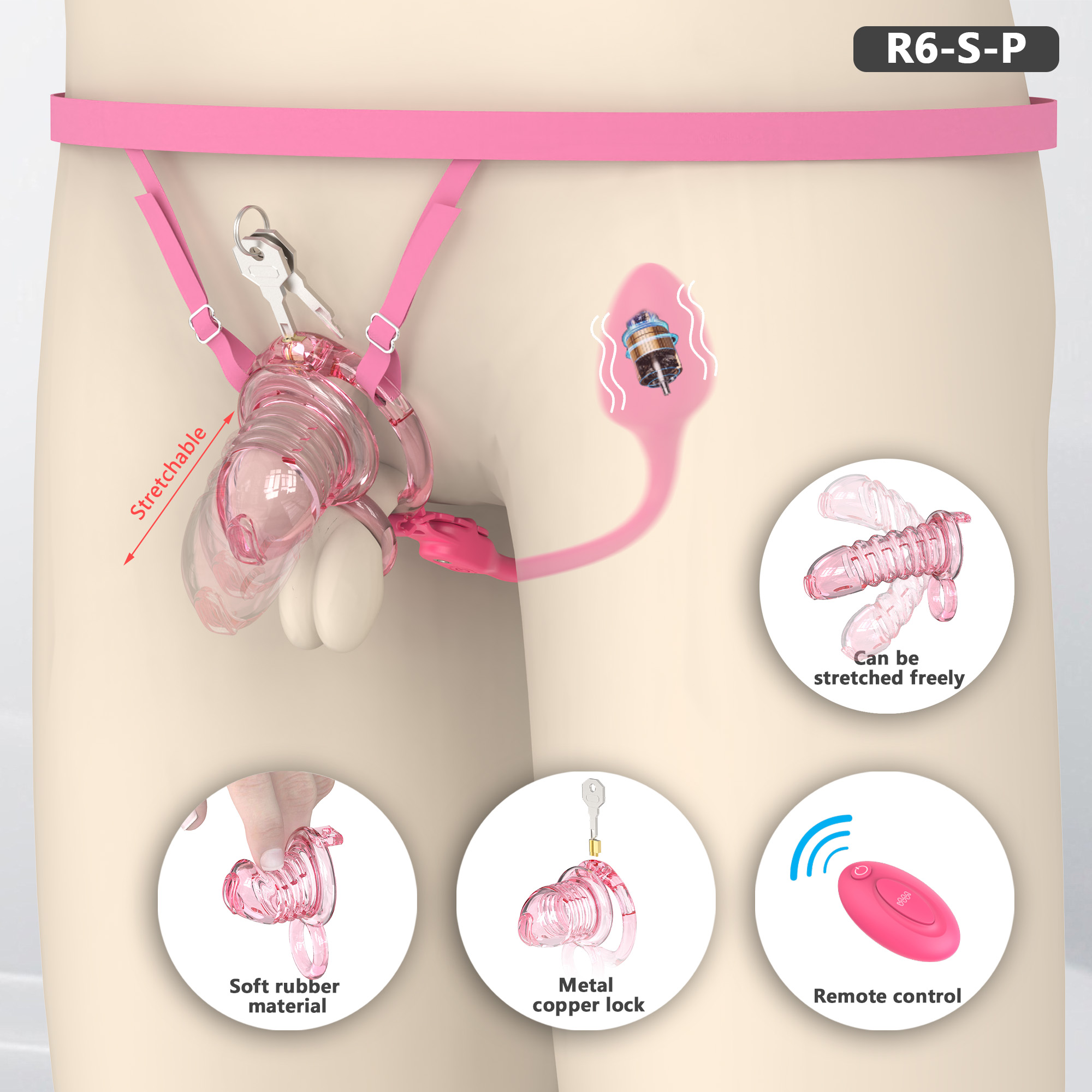 Soft Chastity Cage with Optional Remote Vibrating Plug