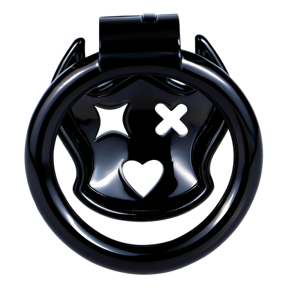 Little Devil Resin Chastity Lock – Black Heart & Horn Design
