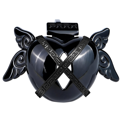 Angel Resin Chastity Lock – Black Heart Design with Wings