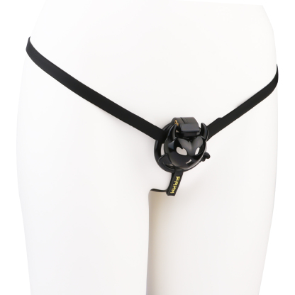 Little Devil Heart Resin Chastity Lock – Black Cute Horn Design