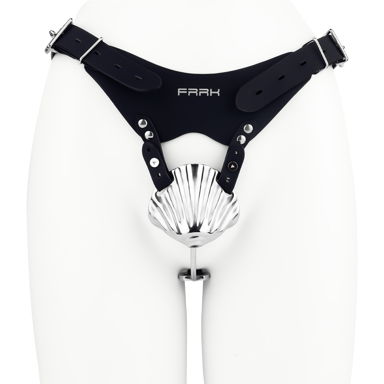 Iridescent Shell Belted Chastity Lock – Adjustable Strap, Unique Rainbow Finish & Secure Fit