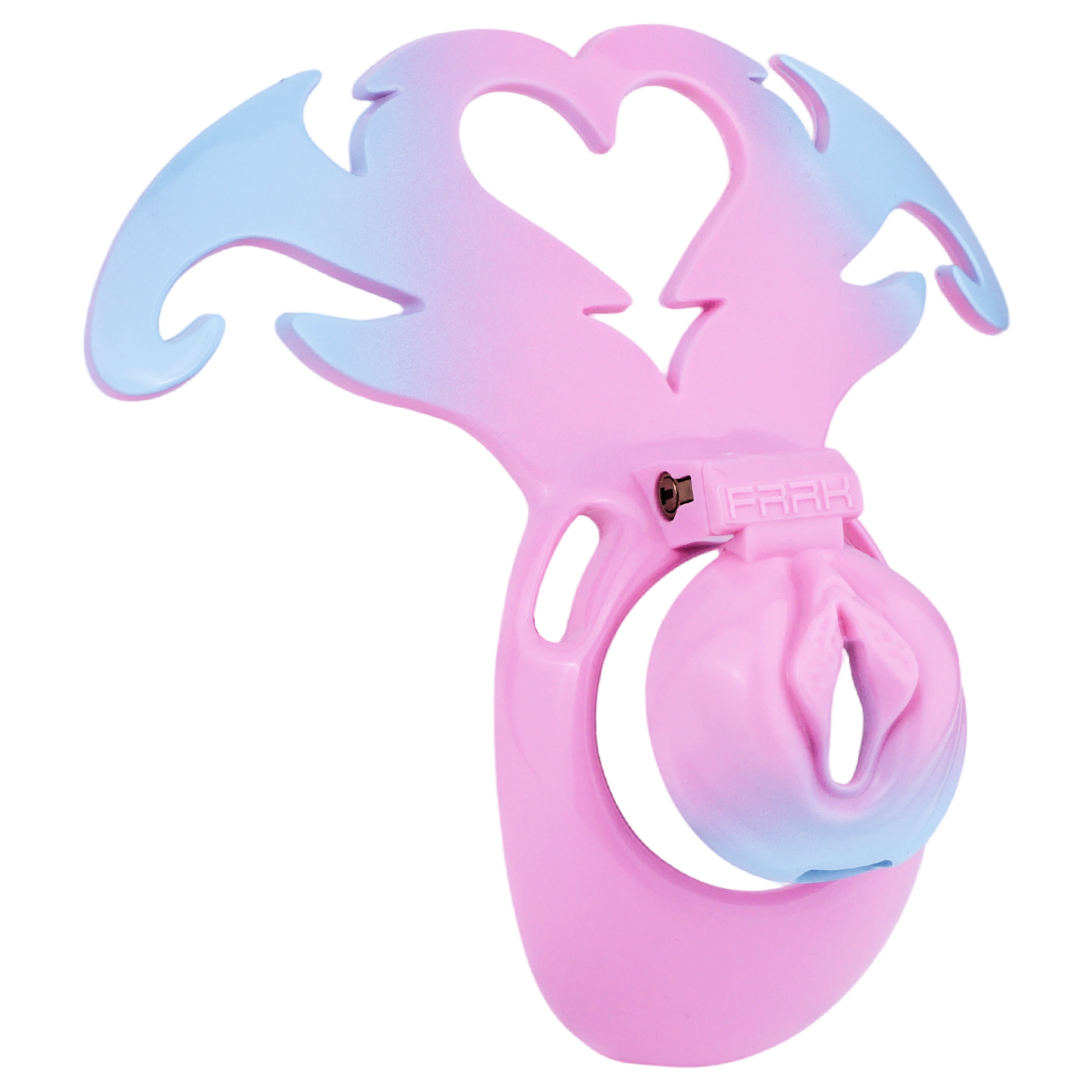 Succubus  Chastity Lock – Devil Wing Resin Cage with Strap Design