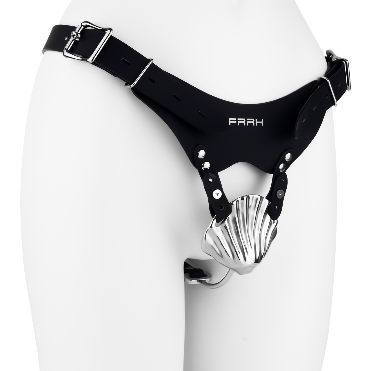 Iridescent Shell Belted Chastity Lock – Adjustable Strap, Unique Rainbow Finish & Secure Fit