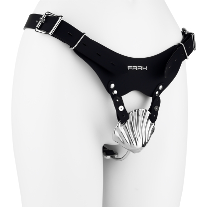Iridescent Shell Belted Chastity Lock – Adjustable Strap, Unique Rainbow Finish & Secure Fit