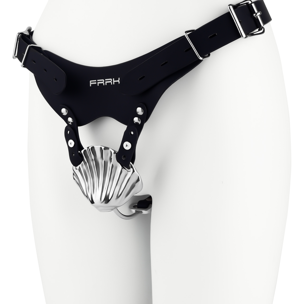Iridescent Shell Belted Chastity Lock – Adjustable Strap, Unique Rainbow Finish & Secure Fit