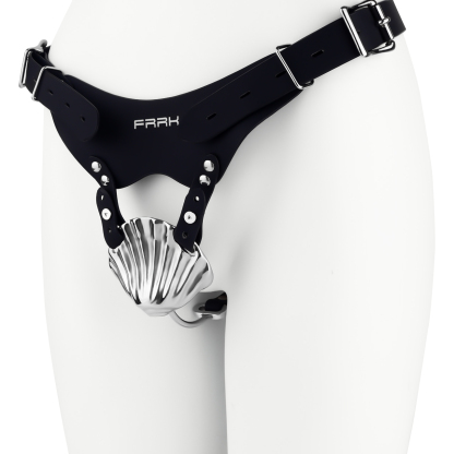 Iridescent Shell Belted Chastity Lock – Adjustable Strap, Unique Rainbow Finish & Secure Fit
