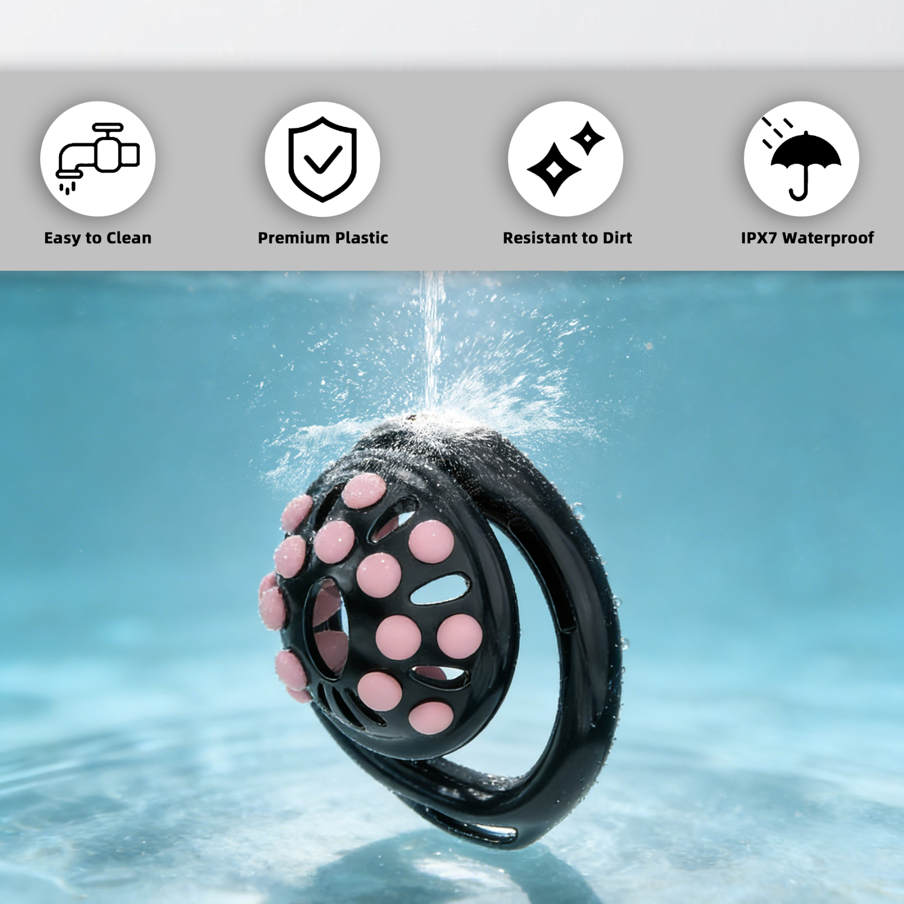 Adjustable Silicone Bead Chastity Lock Device for Men – Wearable Waist Belt & Strapless Options, Pink/Purple/Black Secure Intimate Cage with Soft Silicone Stimulation Beads