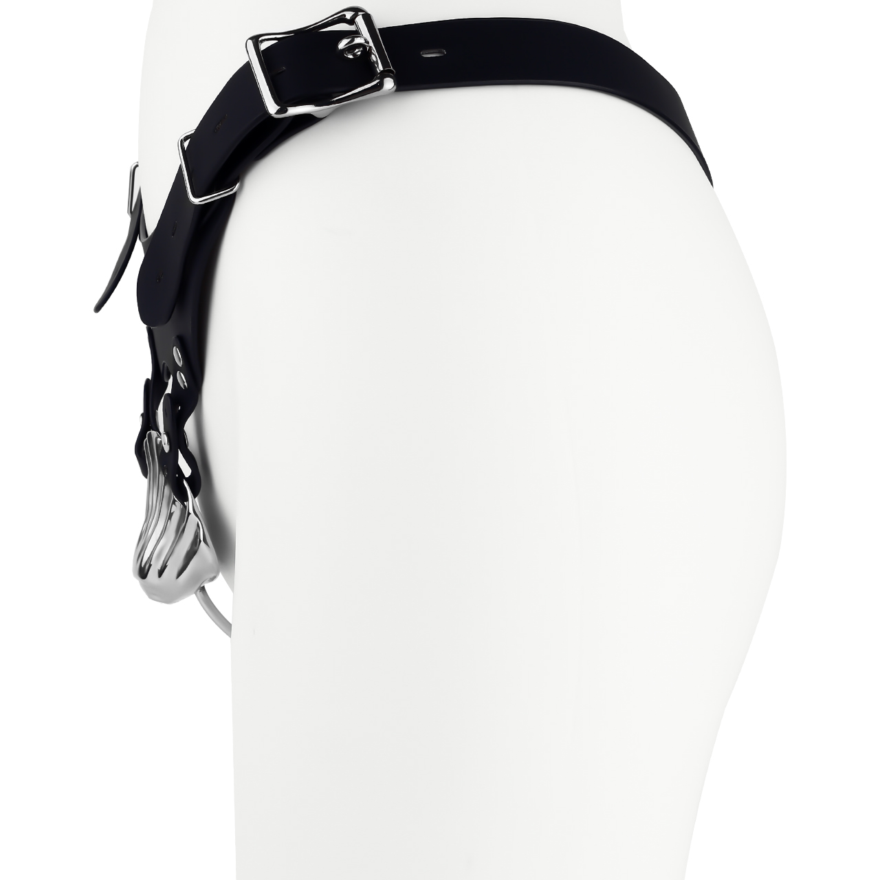 Iridescent Shell Belted Chastity Lock – Adjustable Strap, Unique Rainbow Finish & Secure Fit