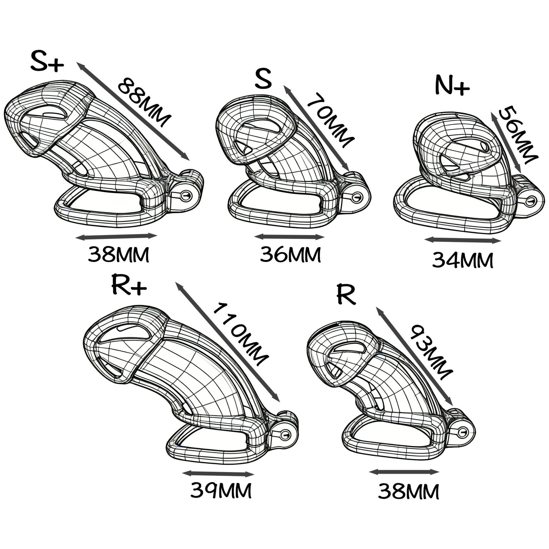 Aurora Series Chastity Cage – Iridescent 3D Printed Lock Device with Sculpted Vent Design