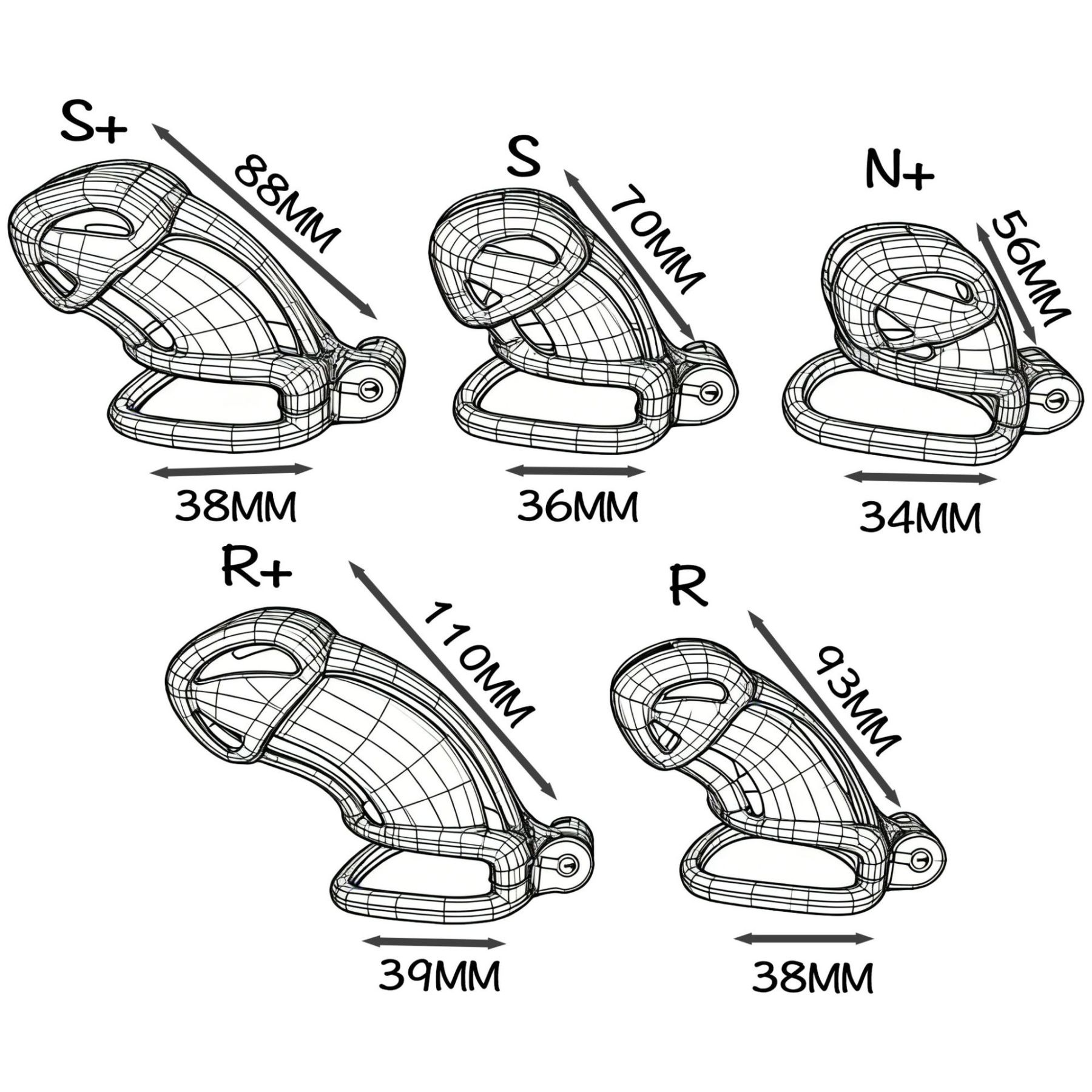 Aurora Series Chastity Cage – Iridescent 3D Printed Lock Device with Sculpted Vent Design