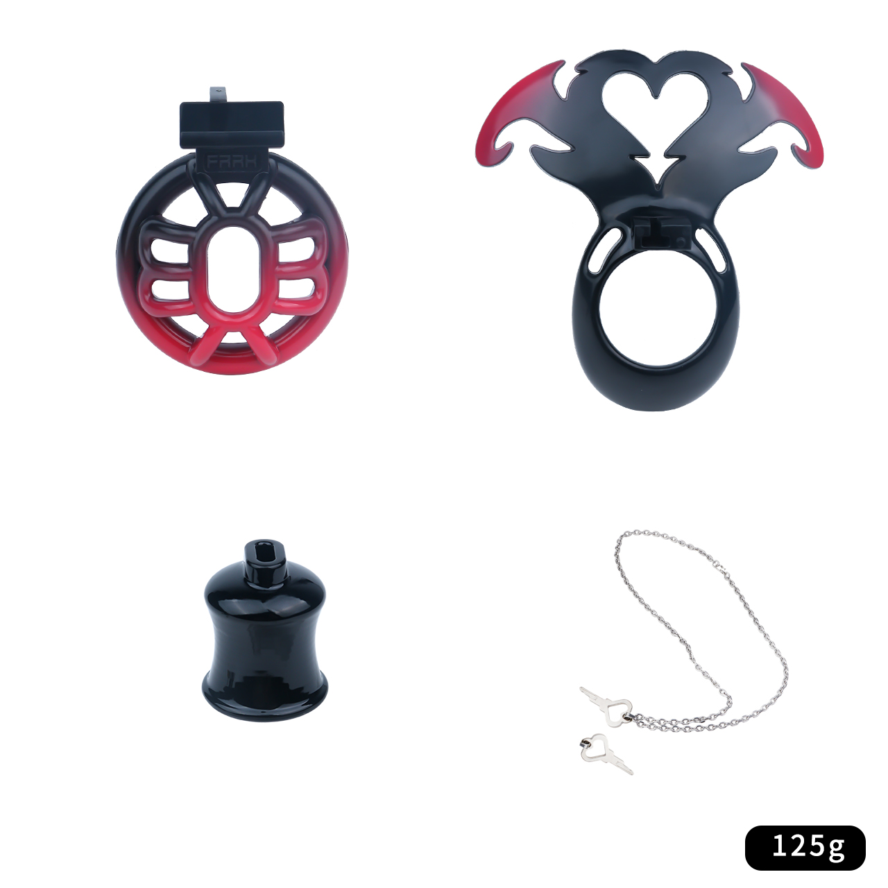 3D Printed Demon Heart Chastity Lock – Adjustable Strap, Lightweight & Unique Fantasy Design