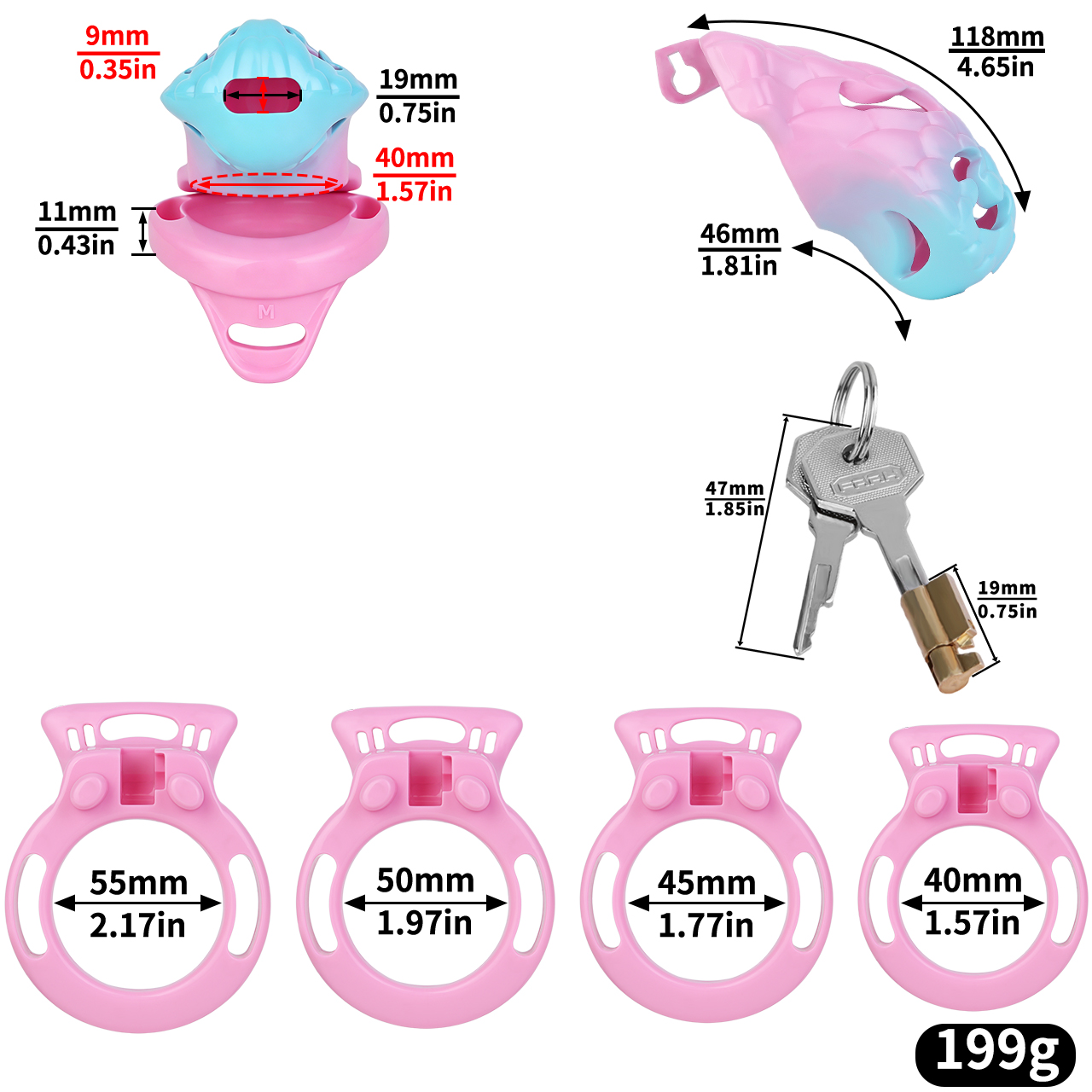 Dragon Scale Belted Chastity Cage – Ergonomic Fantasy Design with Adjustable Support Belt | Cage Sizes: S/M/L & Ring Options: S–XL