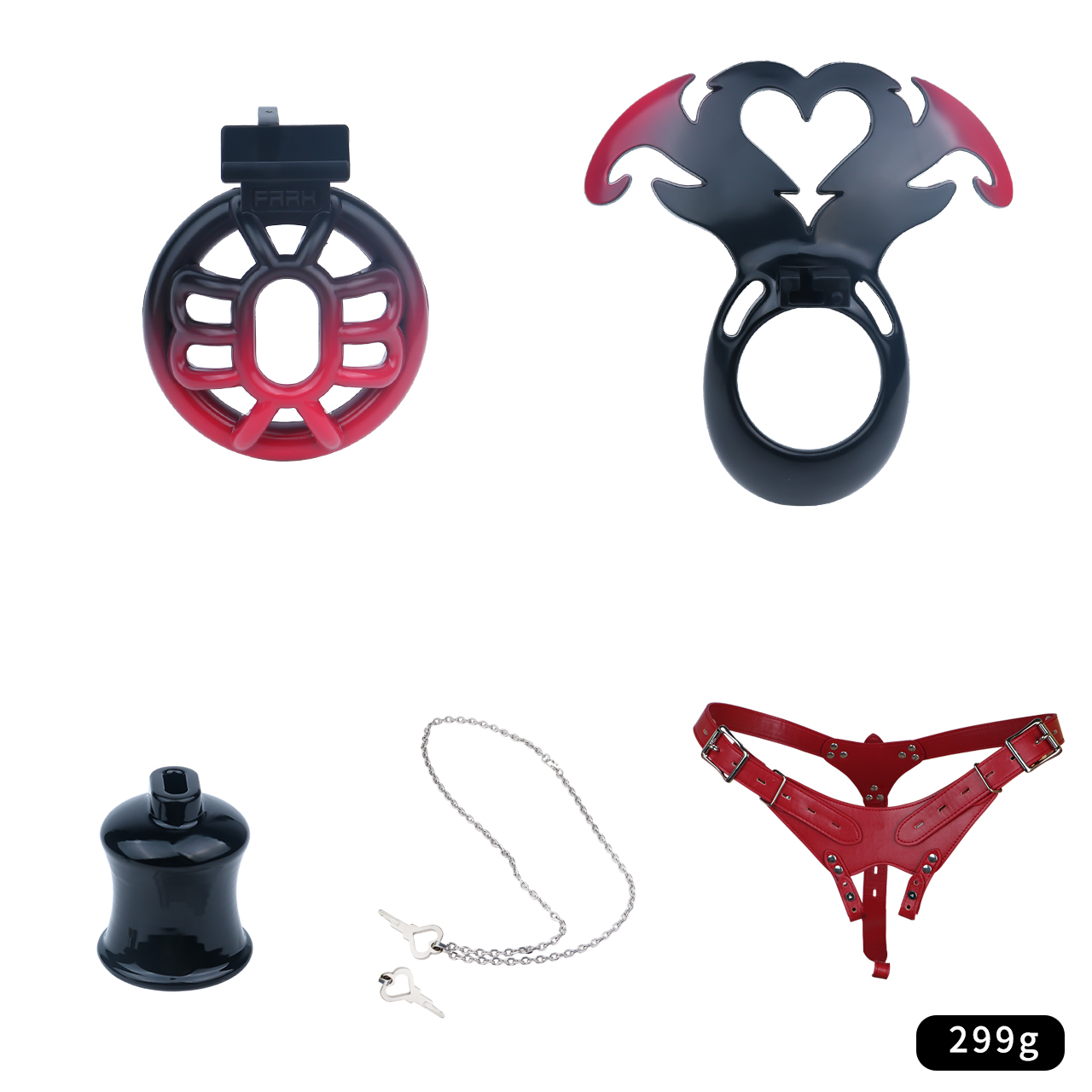 3D Printed Demon Heart Chastity Lock – Adjustable Strap, Lightweight & Unique Fantasy Design