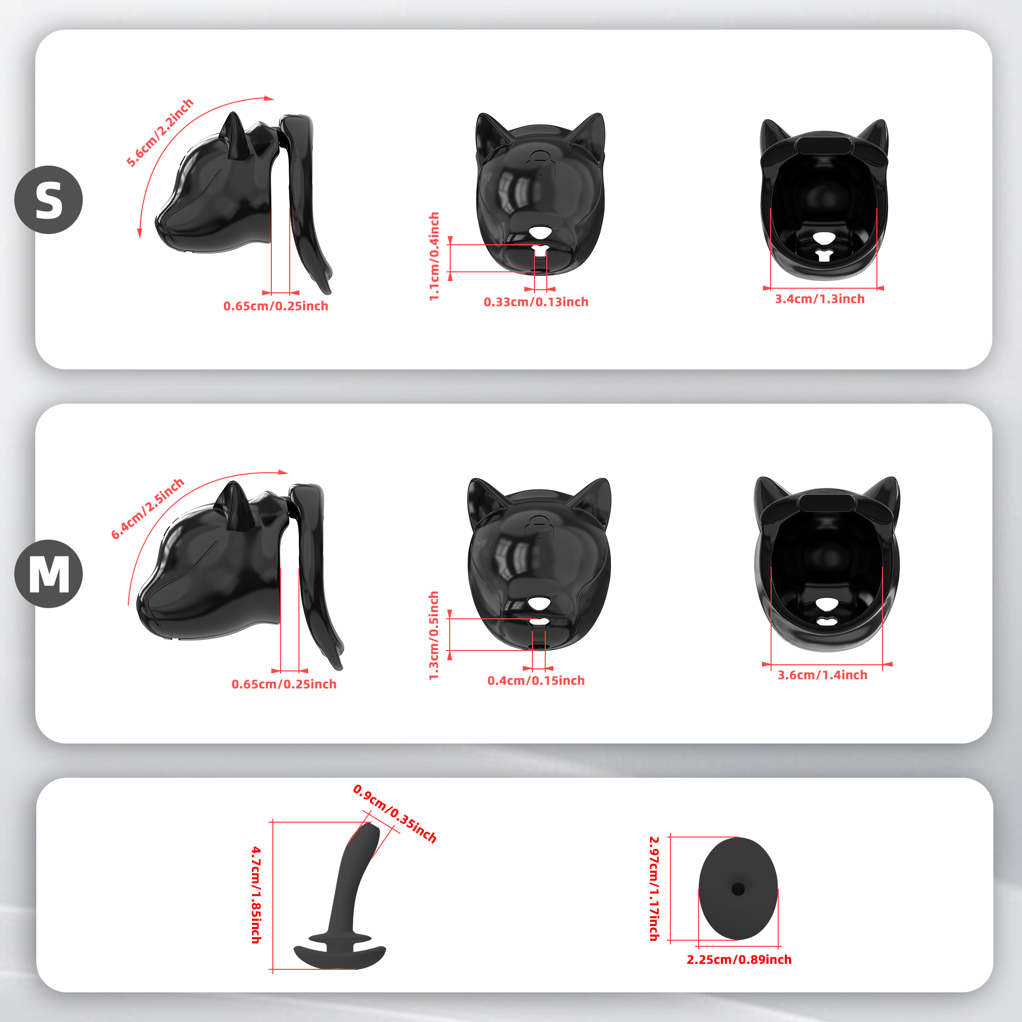 Puppy Head Chastity Cage Set with Underwear & Plug – GSD Series BDSM Restraint Kit