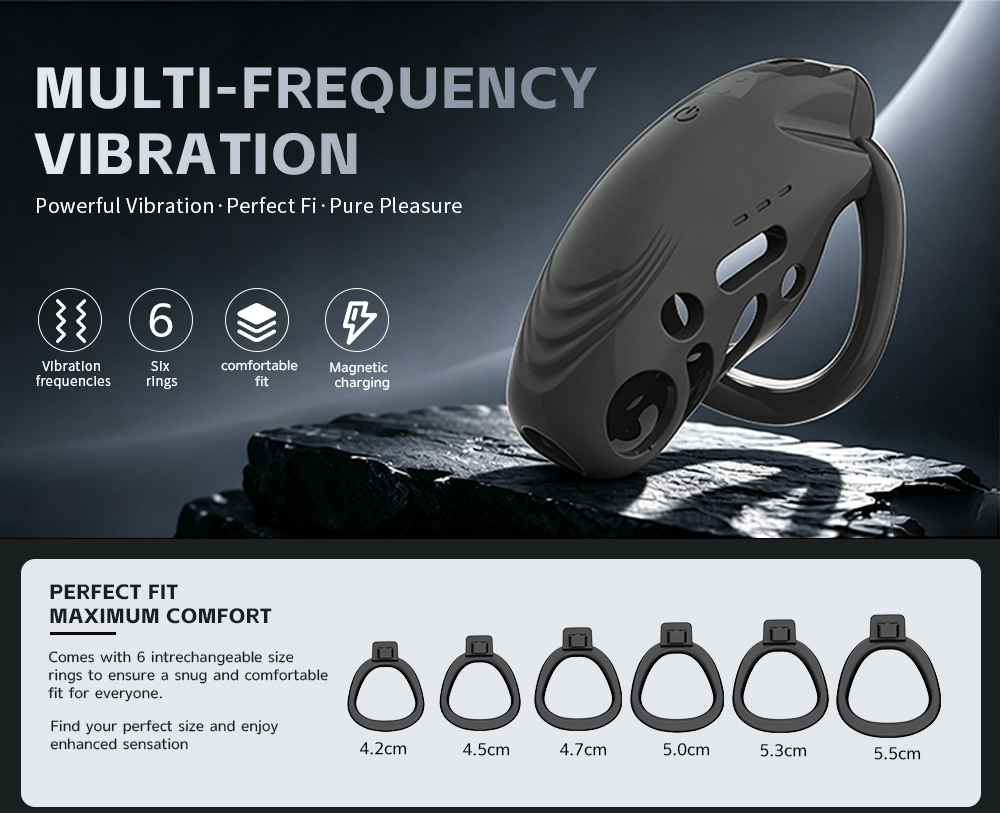 TOYAURA Dragon Vibrating Chastity Cage – APP & Remote Controlled Male Chastity Device with 12 Vibration Modes