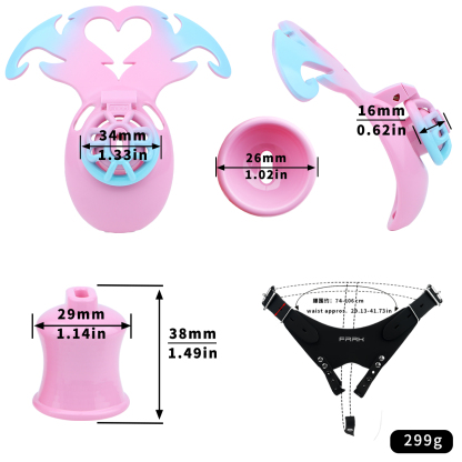 3D Printed Demon Heart Chastity Lock – Adjustable Strap, Lightweight & Unique Fantasy Design