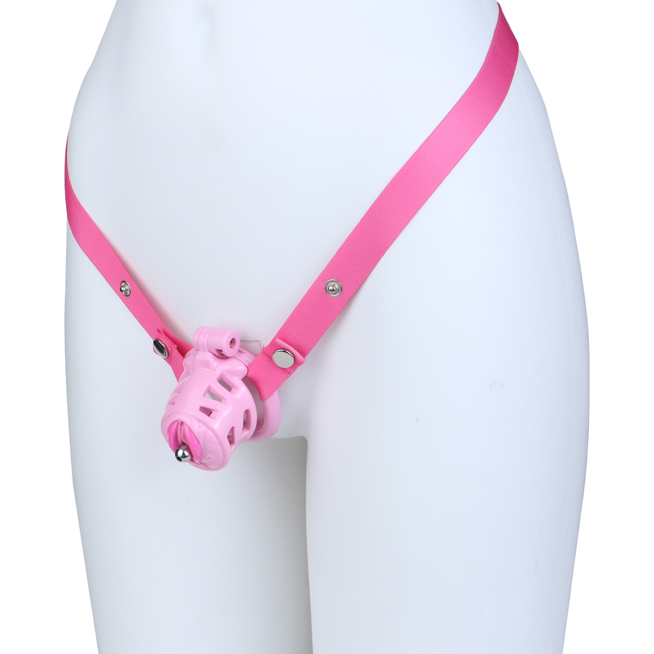 Belted Chastity Lock with Drain Tube – Adjustable Strap System, Secure & Extended Wear Design