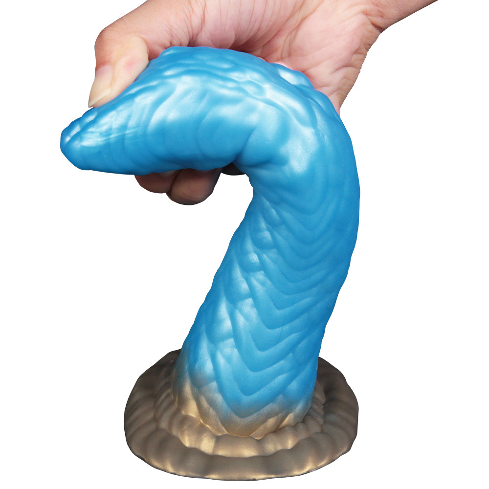 Snake Shaped Dildo｜Textured Platinum Silicone · Stable Base