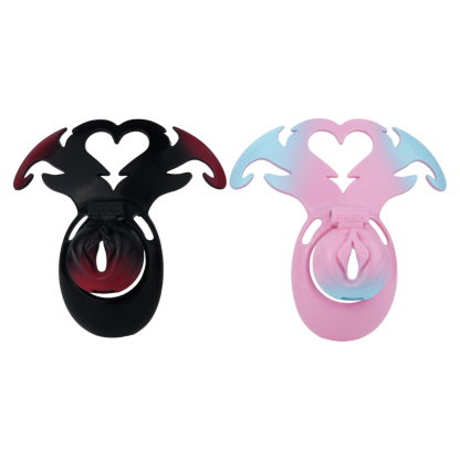 Succubus  Chastity Lock – Devil Wing Resin Cage with Strap Design