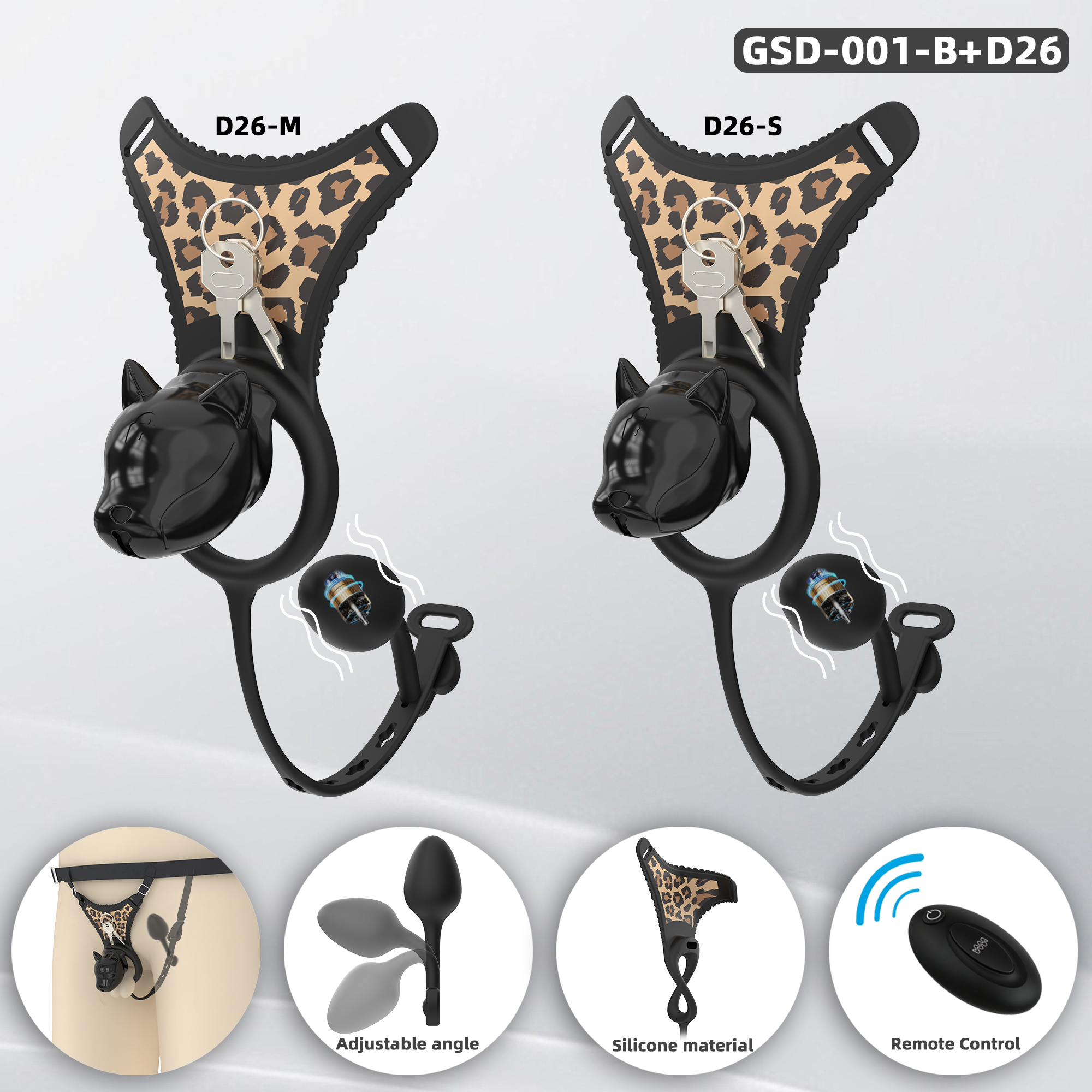 Puppy Head Chastity Cage Set with Underwear & Plug – GSD Series BDSM Restraint Kit