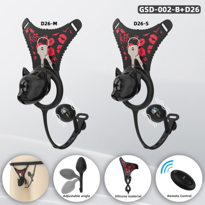 Puppy Head Chastity Cage Set with Underwear & Plug – GSD Series BDSM Restraint Kit