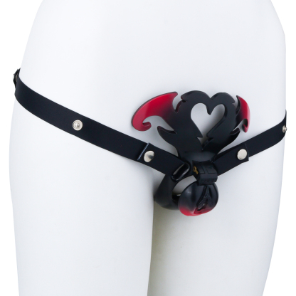 Succubus  Chastity Lock – Devil Wing Resin Cage with Strap Design