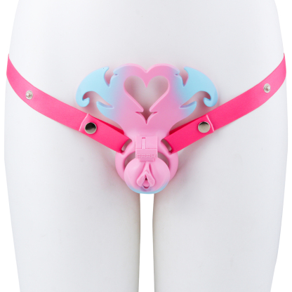 Succubus  Chastity Lock – Devil Wing Resin Cage with Strap Design