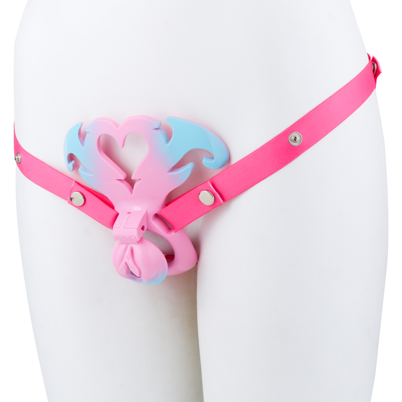 Succubus  Chastity Lock – Devil Wing Resin Cage with Strap Design