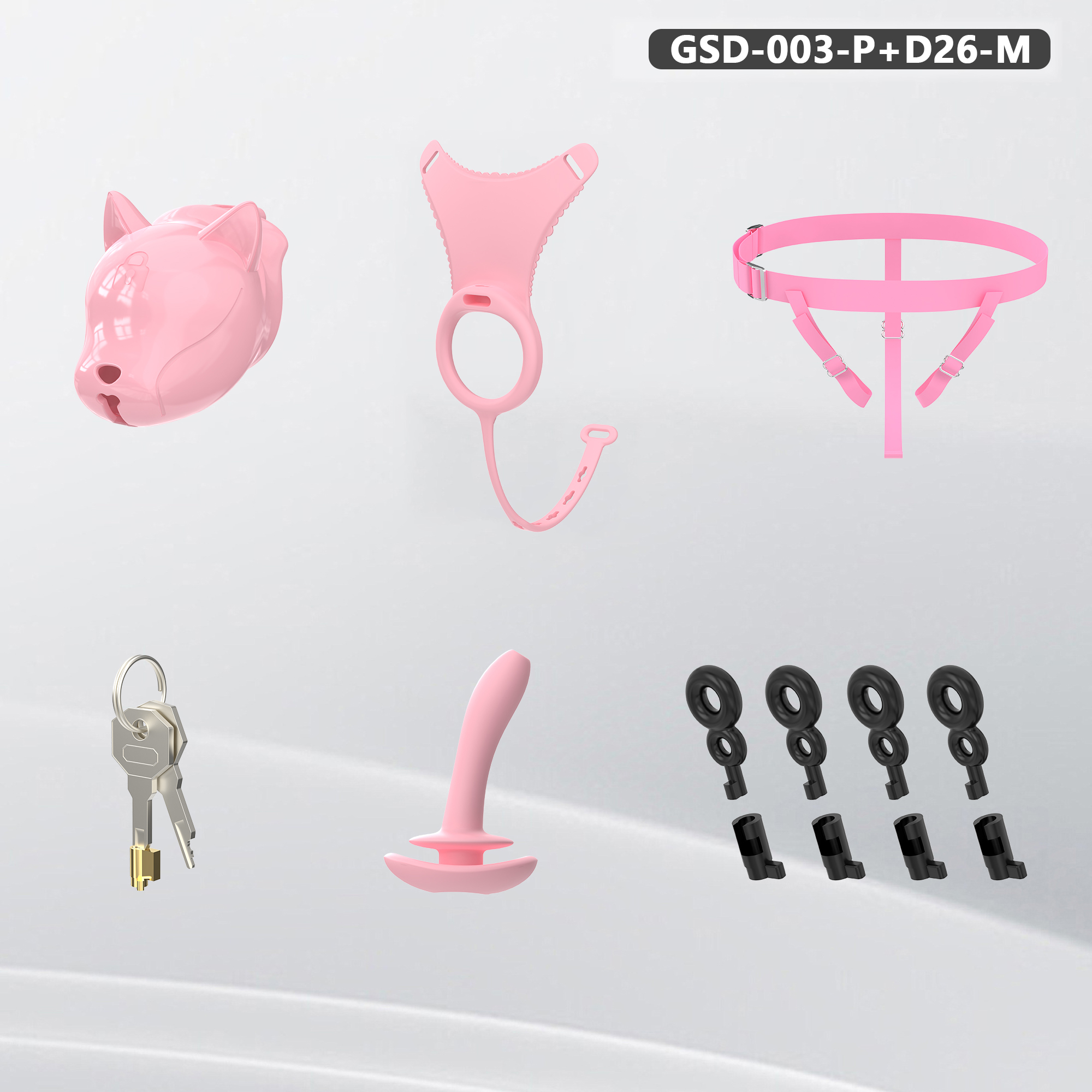 Puppy Head Chastity Cage Set with Underwear & Plug – GSD Series BDSM Restraint Kit